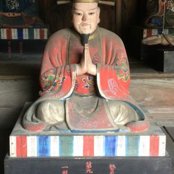 臨済宗 慈光院様 第九都市王像洗浄補筆